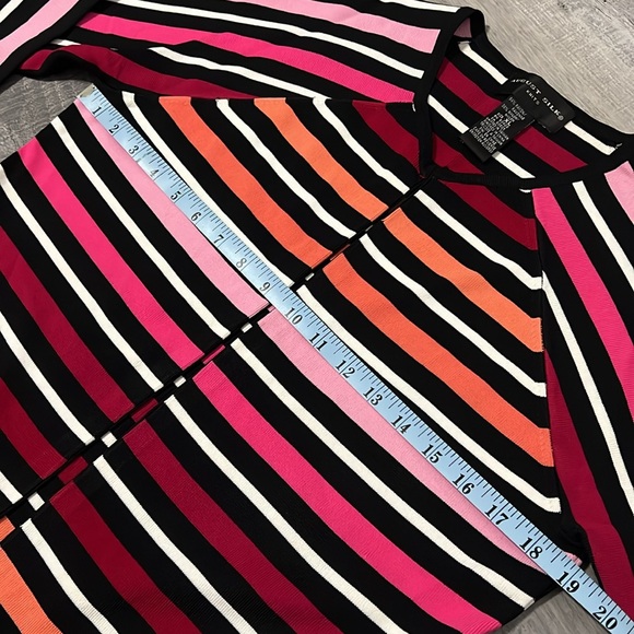 NWOT AUGUST Silk Knits Pink Orange Striped Cardigan Size X Large High Quality - Picture 8 of 12
